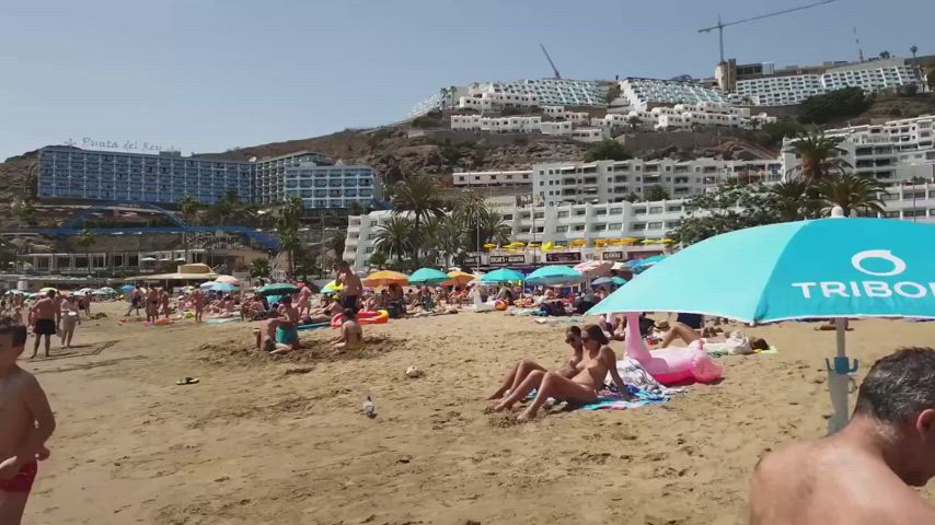 beach candid spanish topless clip