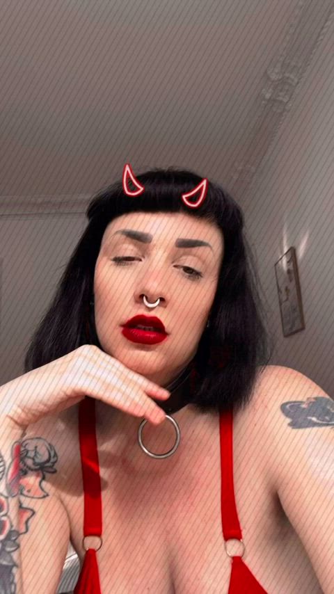 goth horny licking lipstick onlyfans goth-girls clip