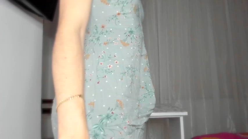 ass big ass cute dress masturbating natural tits pussy sexy solo undressing clip