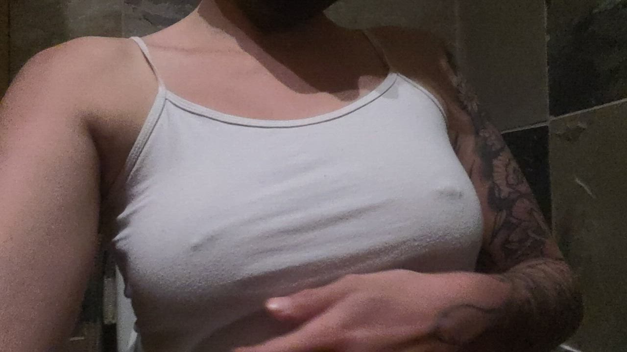 I love playing with my tits! They just can't wait to fall out 😈