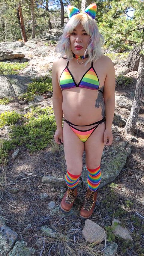 bikini dance exposed femboy gay humiliation outdoor sissy sissy slut transgender