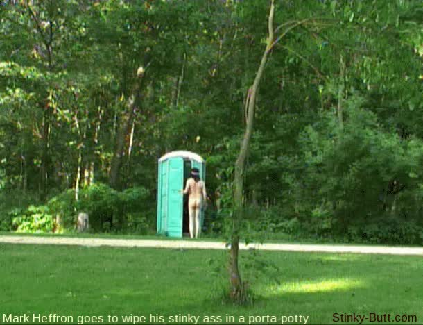 Mark Heffron - Naked visit to an outdoor potty with commentary by Dimitri