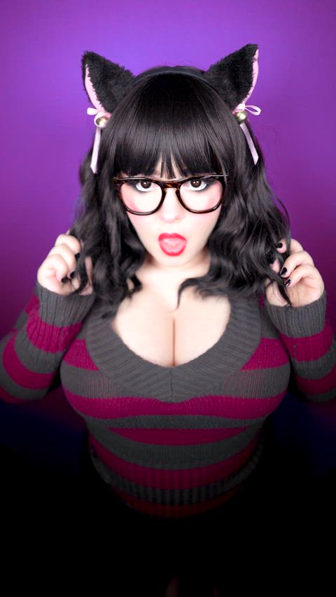 big tits boobs catgirl cleavage cute geek glasses onlyfans tits r/catgirls bigtits