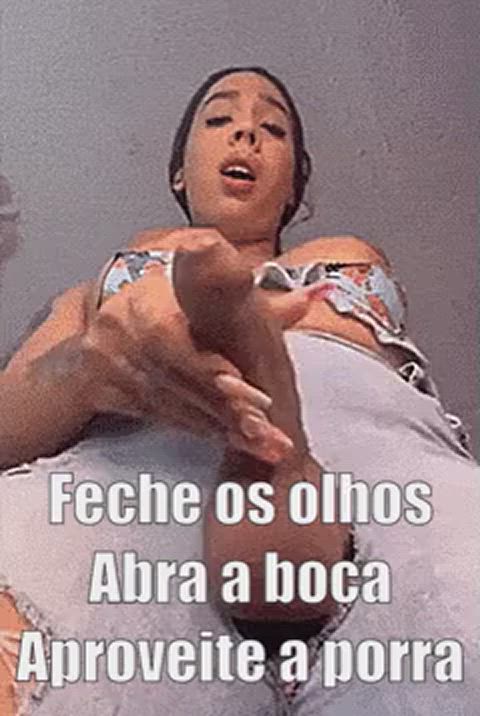 big dick brazilian caption cum in mouth cumshot female pov portuguese sissy sissycaption