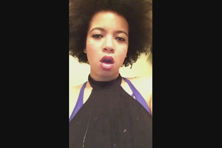 afro deepthroat drooling ebony lightskinned long tongue sloppy spit tongue tongue