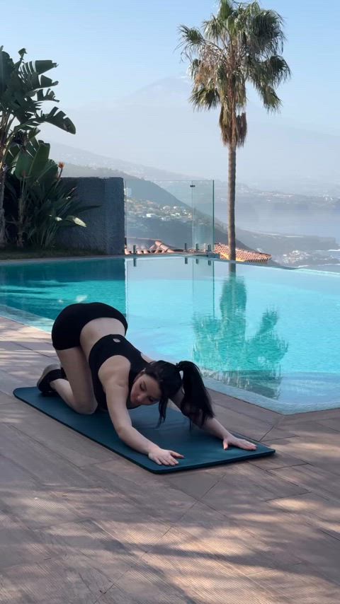 Doing yoga