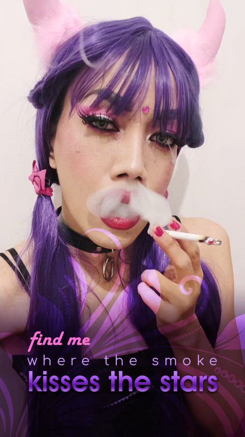 babe cosplay femdom fetish goddess lipstick fetish smoking smoking-fetish clip