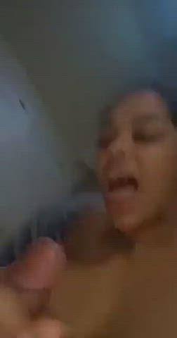 blowjob cum in mouth cum on tits cum swallow pretty tongue fetish clip