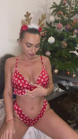 big tits christmas dirty talk tease clip