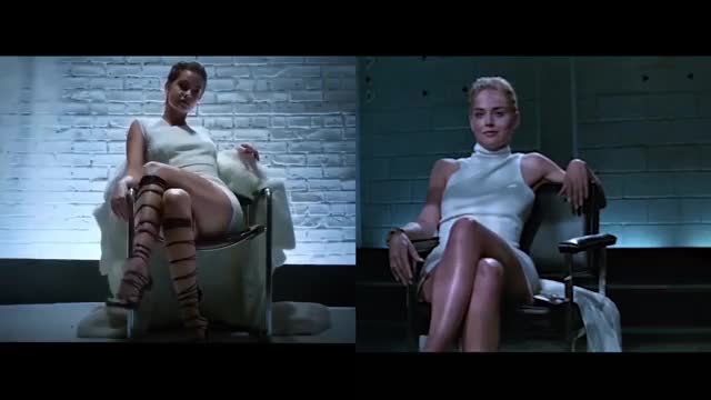Barbara Palvin Vs. Sharon Stone (Basic Instinct leg cross scene)