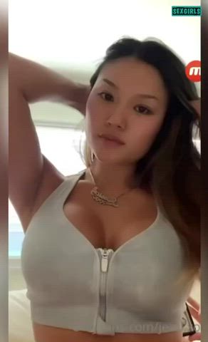 asian big tits bite biting blonde boobs clip