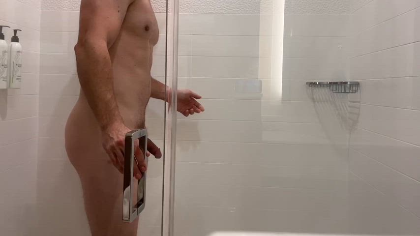 Shower filming.