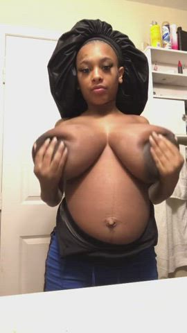 Areolas Bathroom Big Tits Ebony Huge Tits Natural Natural Tits Pregnant Tits clip