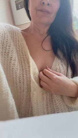 Don’t you wish you were the one to pull my tits out of my sweater
