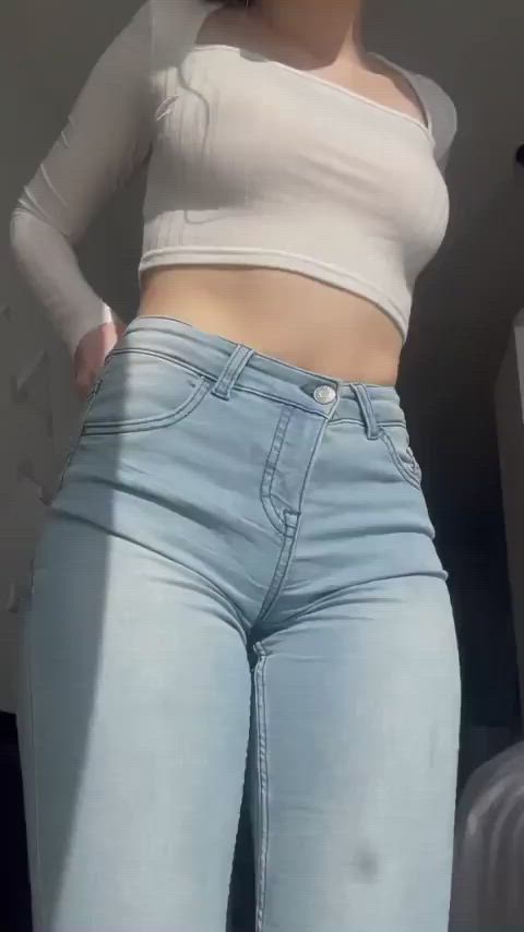 I like wearing jeans, but I also enjoy showing what’s under them