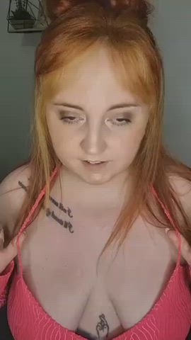 bbw cleavage redhead scottish tease teasing tiktok clip