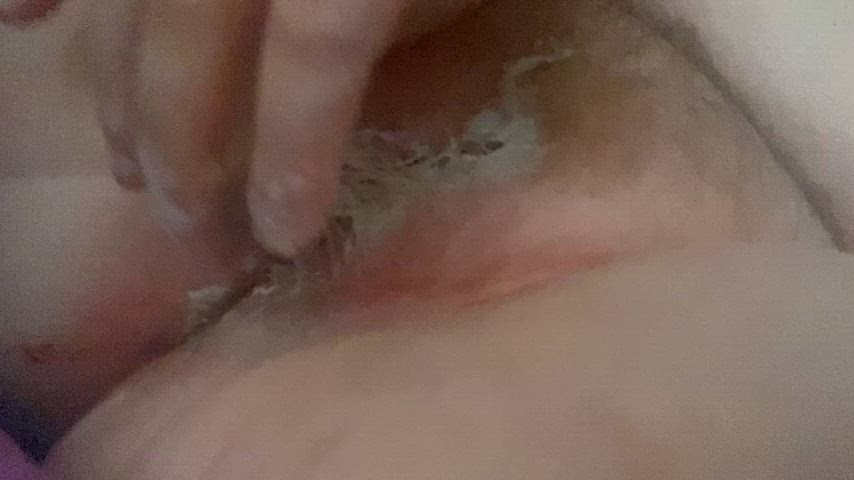 Cumming from my pussy being so sore and stretched 3/3