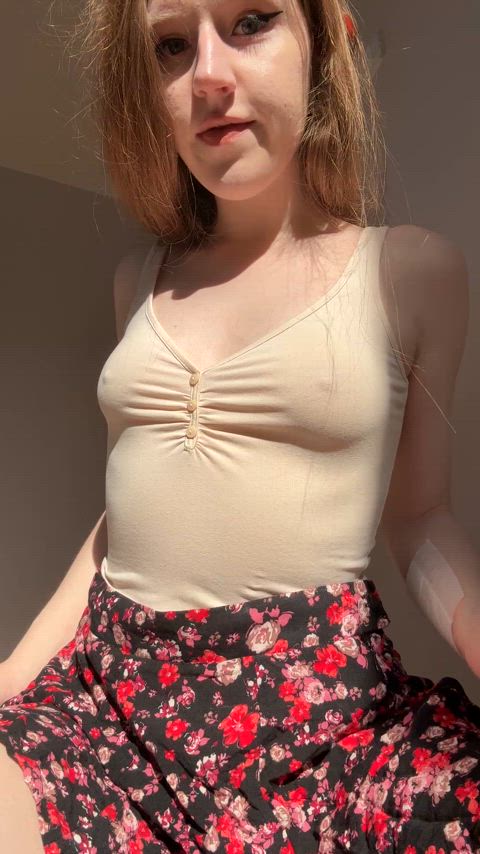 Shy, but not shy enough to have to wear a bra... Hope u don't mind 🥰