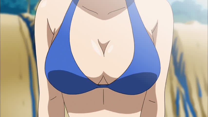 anime big tits bikini bouncing tits cleavage clip