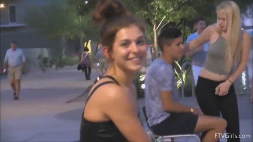 Beautiful Woman Shows her pussy on the street