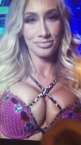 Carmella’s turn. I’ve always wanted to cum on her massive tits in this pic