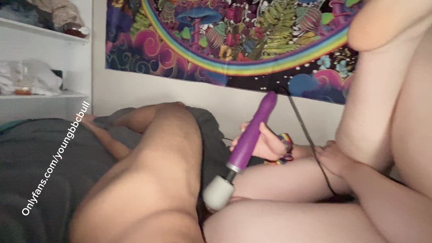 Petite teen cums extra hard on my BBC when I let her use her vibrator (OC)