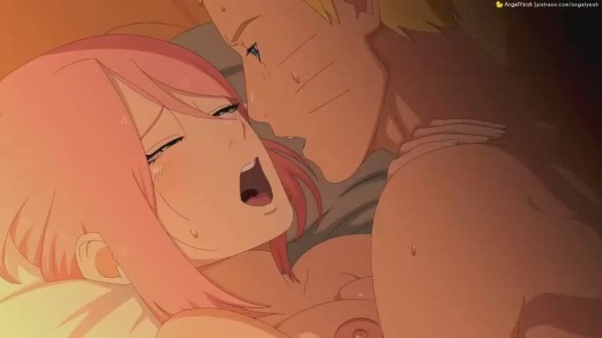 Naruto and Sakura having a great time