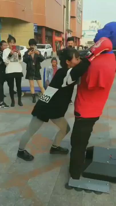 Chinese girls practicing ballbusting