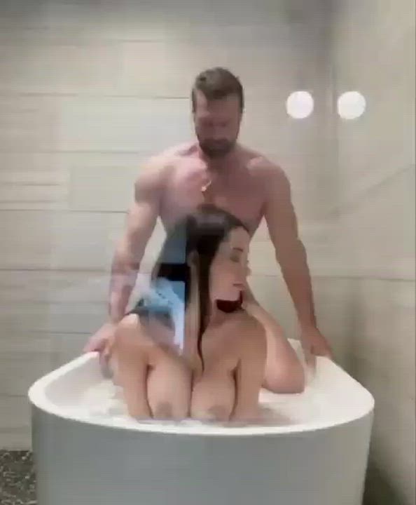 Back Arched Bath Bathroom Bathtub Big Tits Boobs Doggystyle Fake Boobs French Kissing