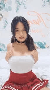 Asian Boobs Choker Japanese Korean Long Hair Schoolgirl Smile Vietnamese clip
