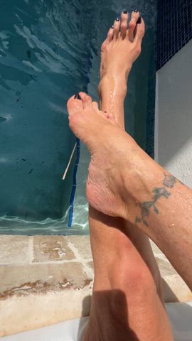 I wanna wrap these around your cock in this pool