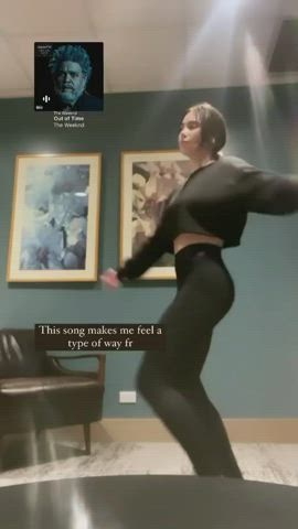 dancing gymnast striptease teasing tiktok twerking clip
