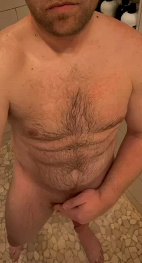 big dick dad daddy male masturbation rubbing shower step-dad clip