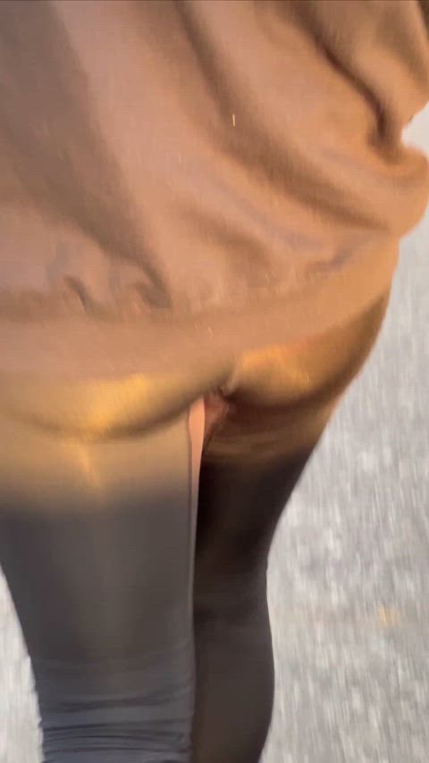 Golden hour lace panties flash in public