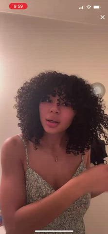 Big Tits Curly Hair Downblouse Nipslip Teen TikTok clip