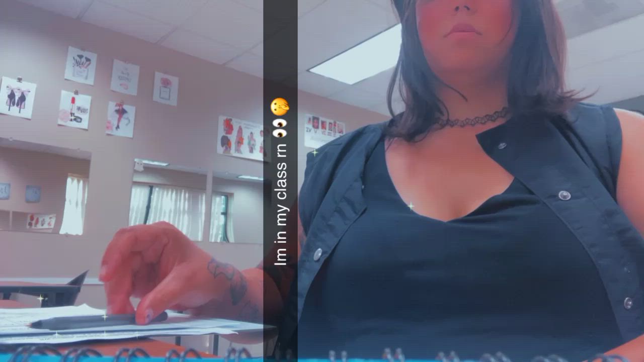 Flashing Tits.... Hope the Class Doesn’t catch me...