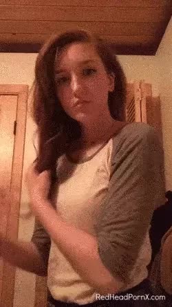 redhead teen shows boobs seduction