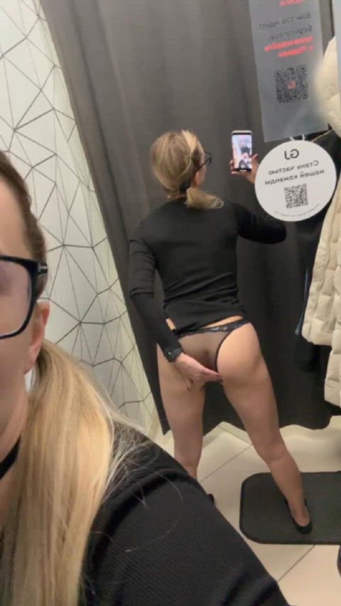 amateur ass assholebehindthong changing room cute fansly milf public thong r/caughtpublic