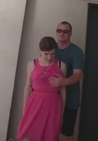 Groping Pink Skirt Teen clip