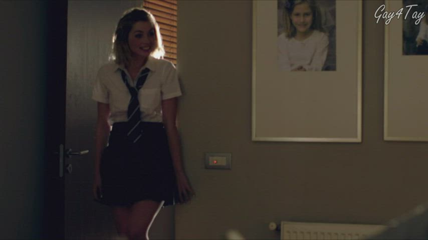 ana de armas celebrity teasing schoolgirl uniform role play movie talking dirty clip