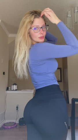 big ass blonde glasses leggings non-nude teen clip