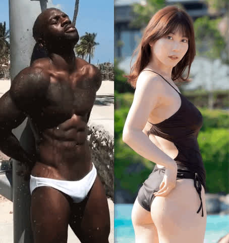 asian bodybuilder booty cheerleader cuckold shower swimsuit watching wifey clip