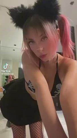 Alt Bouncing Tits Censored Cute Emo Goth Humiliation TikTok clip