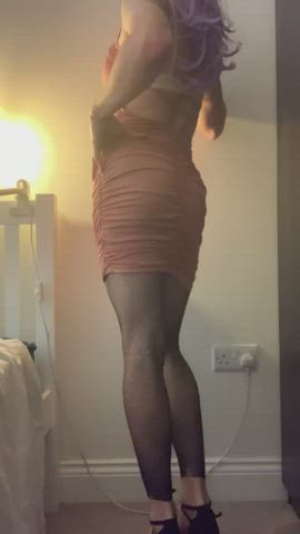 cock dress fishnet sissy clip