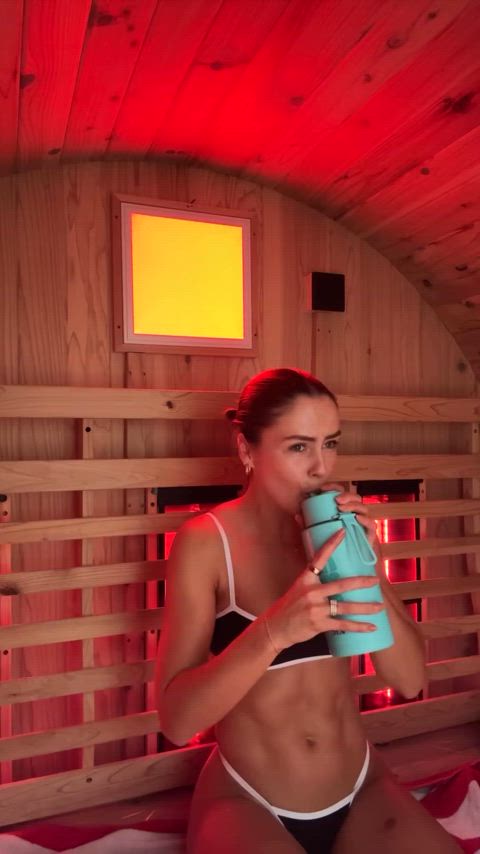 australian bikini celebrity clothed sauna clip