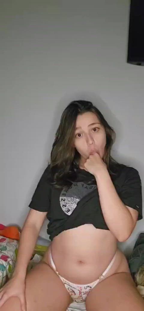 babe brunette cute french homemade onlyfans petite solo sucking teen clip
