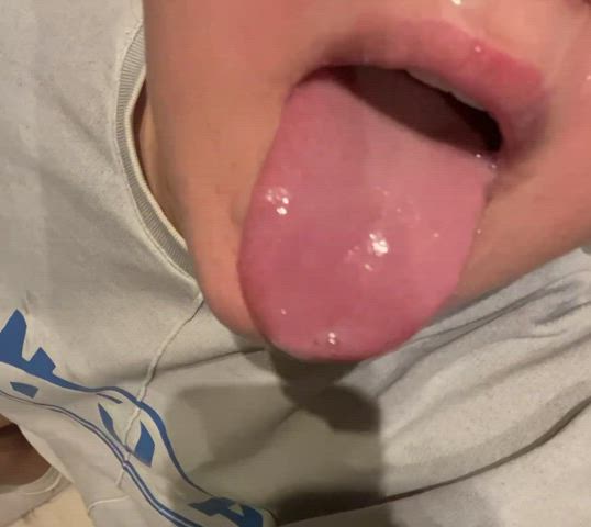 cum cum in mouth cumshot facial latina spit clip