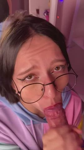 Blowjob Cum Cum In Mouth Cumshot Facial Glasses Oral Step-Daughter clip