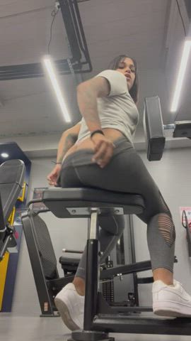 ass big ass flashing gym gymnast public tattoo clip