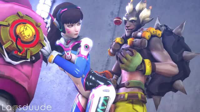 Junkrat showing of his skills to D.Va, (Laosduude) [Overwatch]